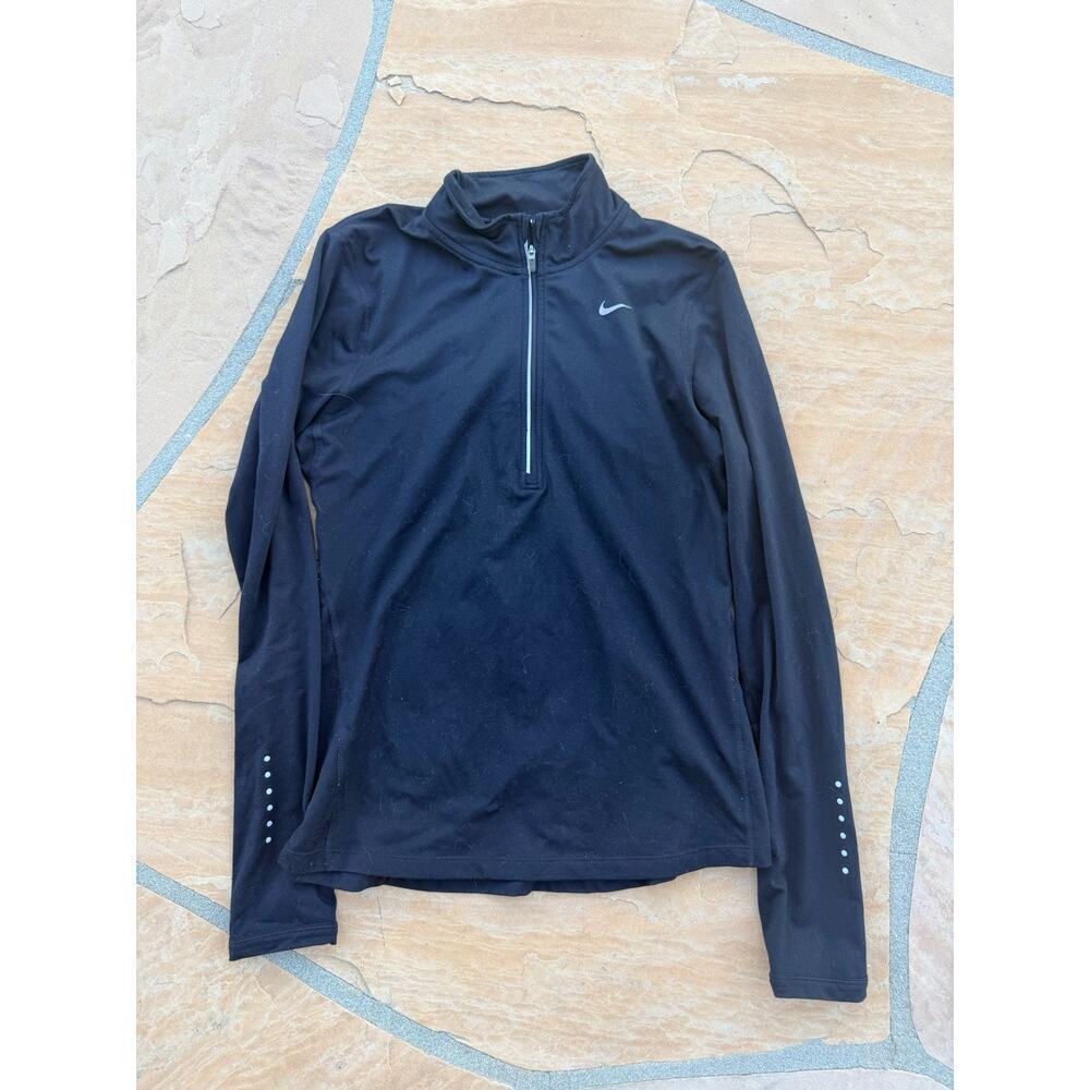 Nike Womens Element 1/2 Zip Long Sleeve Running Shirt Blk 685910-010 Size Small